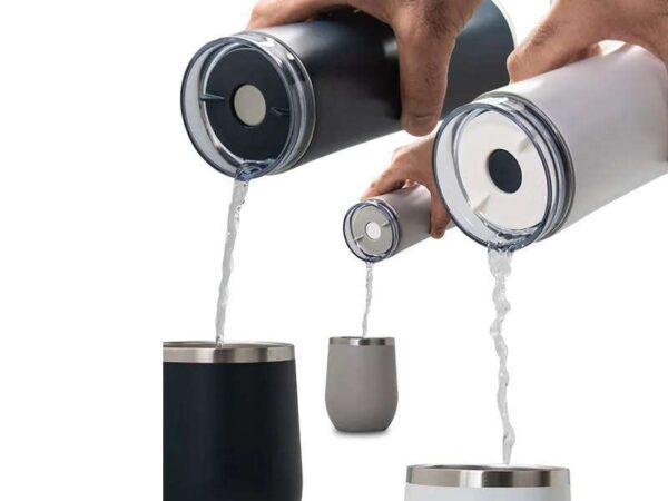 Rotour — Blue (450 ml) Double walled stainless steel bottle - Image 3