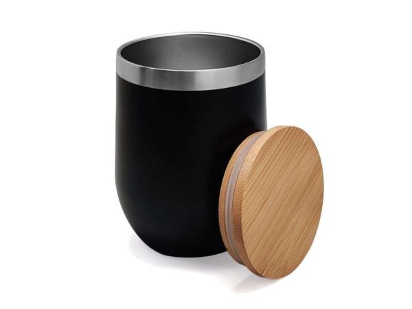 B-URT — Stainless steel double wall cup with bamboo lid - Image 4