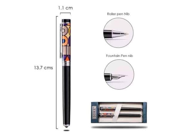 Ethiop Penset — Colourful fountain pen & roller pen set - Image 2