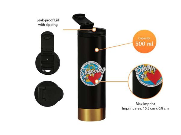 Combistar Lux — Gift Set With 350ml tumbler with handle & 500ml flask - Image 3