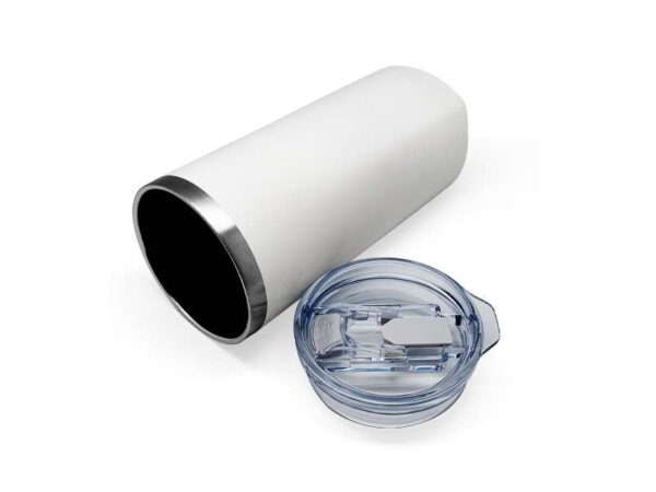 Sqrambler — White (630ml) Stainless steel tumbler with straw - Image 4