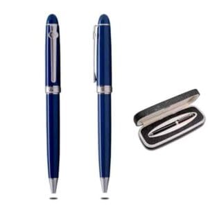 Duke Dignity — Blue metal pen with silver trimmings