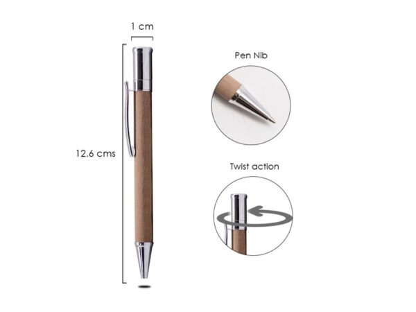 Eco Amber — Ballpoint pen with silver trimmings - Image 2