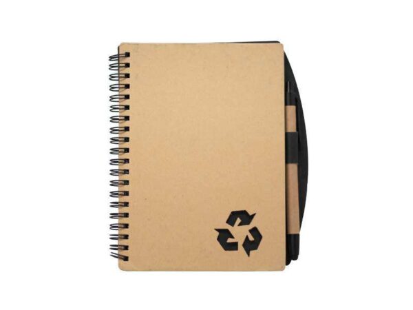 Ecohelix — Black♻️ Spiral binded A5 notebook & a matching pen