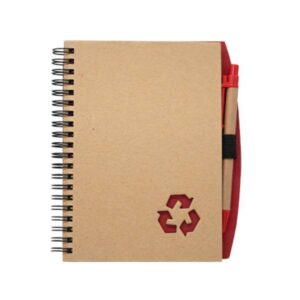 Ecohelix — Red♻️ Spiral binded A5 notebook & a matching pen