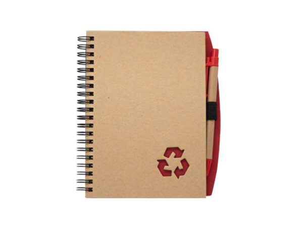 Ecohelix — Red♻️ Spiral binded A5 notebook & a matching pen