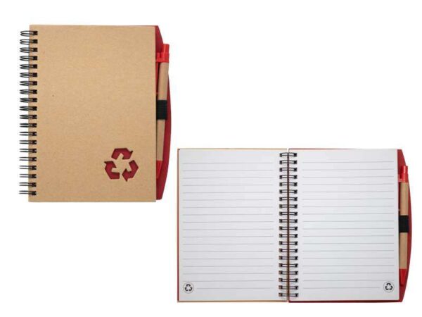Ecohelix — Red♻️ Spiral binded A5 notebook & a matching pen - Image 3