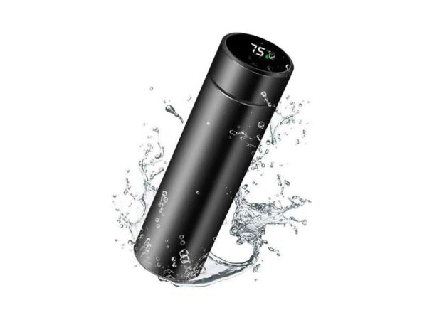 Flacon — Black (500ml) Stainless steel bottle with temperature display - Image 2