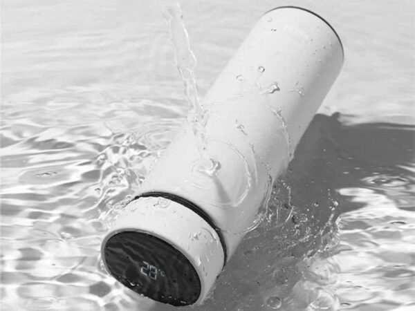 Flacon — White (500ml) Stainless steel bottle with temperature display - Image 2