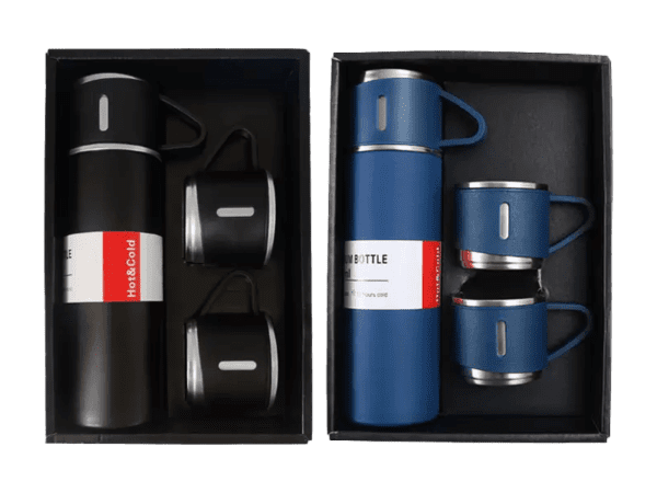 Flask set (500ml) — Stainless steel flask with 3 cups