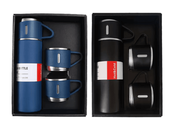 Flask set (500ml) — Stainless steel flask with 3 cups - Image 2