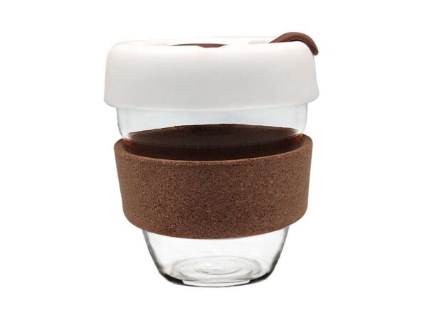 Keptcup — White (240ml) ♻️ Lightweight tempered glass cup