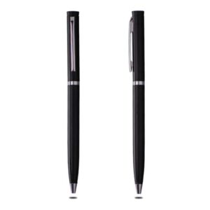 Lean — Black Thin metal pen with chrome ring