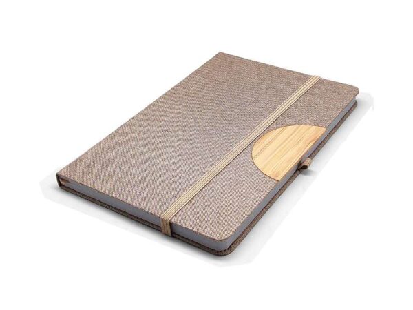Caro — Beige A5 Notebook with phone holder - Image 2