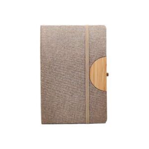 Caro — Beige A5 Notebook with phone holder