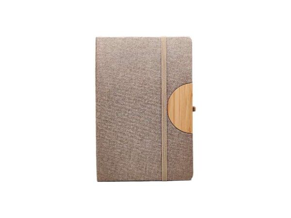 Caro — Beige A5 Notebook with phone holder