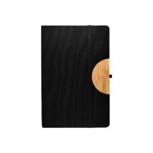 Caro — Black A5 Notebook with phone holder