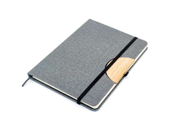 Caro — Grey A5 Notebook with phone holder - Image 2
