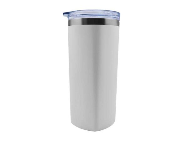 Sqrambler — White (630ml) Stainless steel tumbler with straw