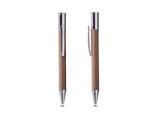 Eco Amber — Ballpoint pen with silver trimmings