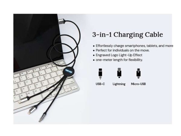 Longman's — 3-in-1 Light up Logo Charging Cable - Image 3