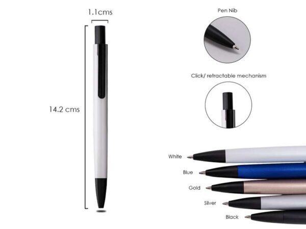 Prisma — White Triangle body ball point metal pen - Image 2