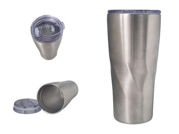Wrambler — Silver(500ml) Double walled stainless steel thermal mug