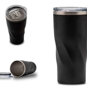 Wrambler — Black (500ml) Double walled stainless steel thermal mug