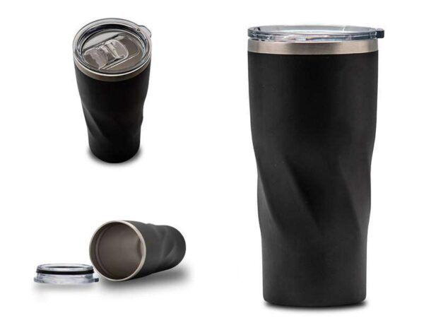 Wrambler — Black (500ml) Double walled stainless steel thermal mug