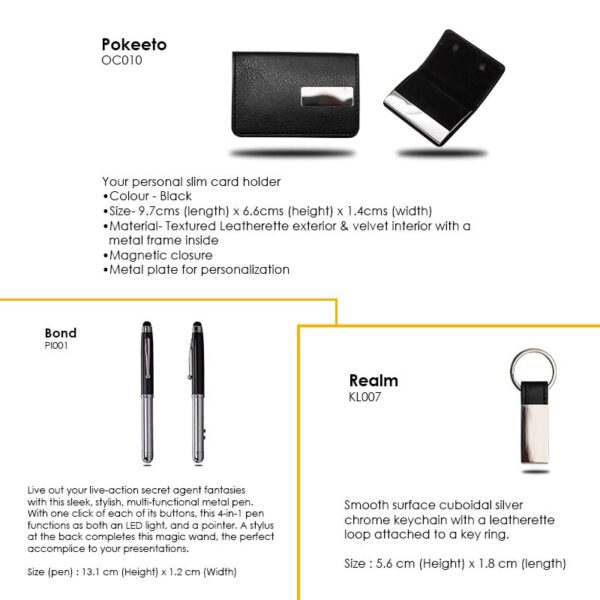 Pokebond — Gift set With Leatherette Card case multi-functional metal pen & keychain - Image 2