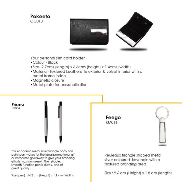 Pokisma — Gift set With Leatherette Card case, Prisma pen, & keychain - Image 2