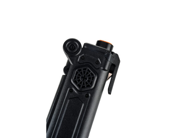 Close-up of black tactical gear detail