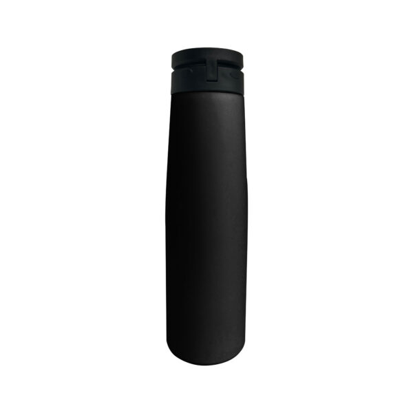 Black insulated water bottle isolated